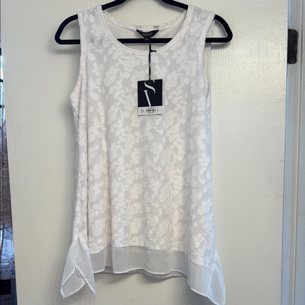Simply Vera Vera Wang Cream Asymmetrical Sleeveless Tank Top